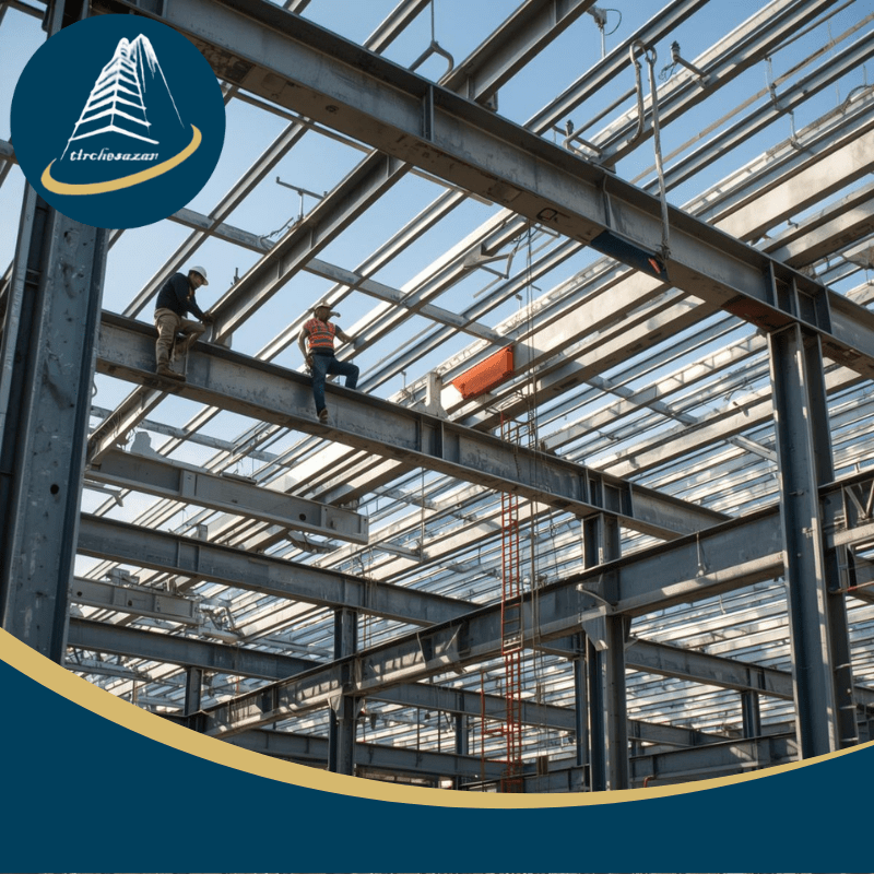 اجرای تیرچه پیش تنیده در اسکلت فلزی